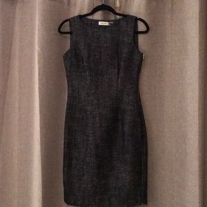 Navy blue tweed dress